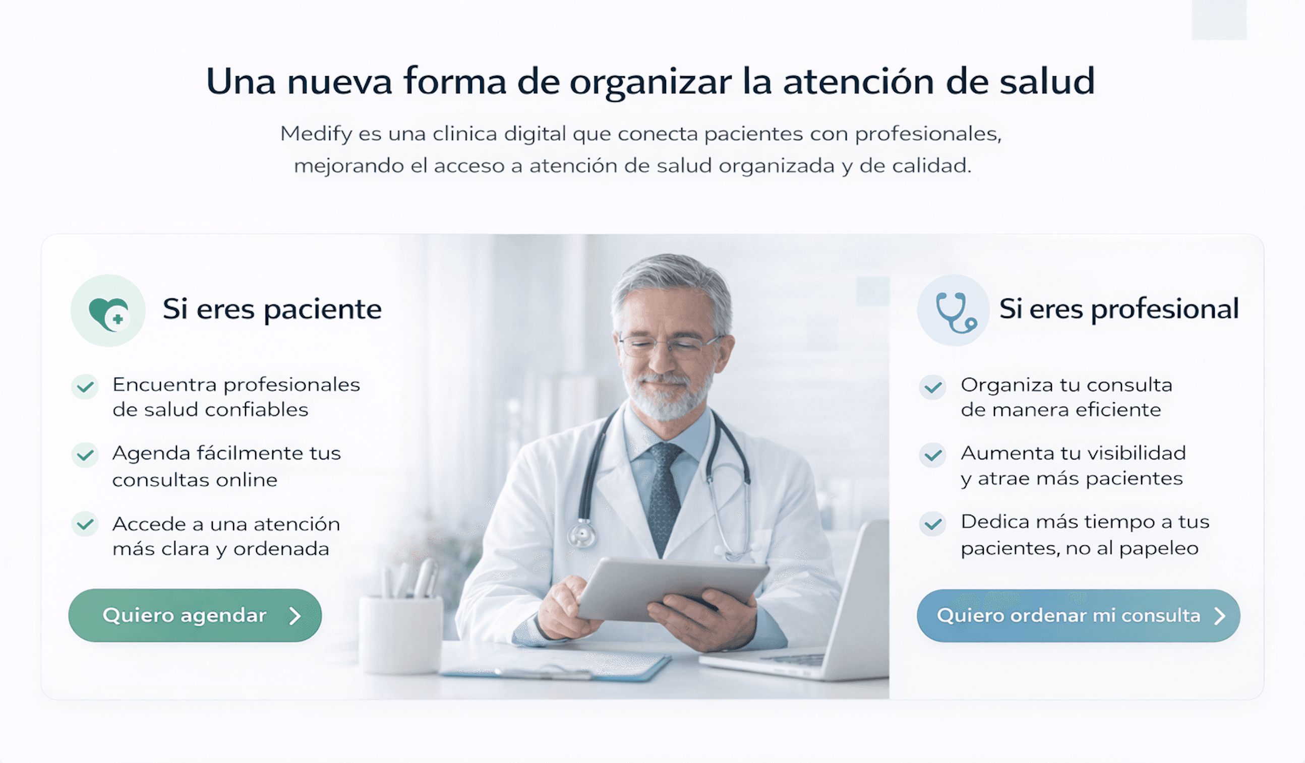 Plataforma de gestión médica Medify
